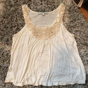 White tank top with gold accent